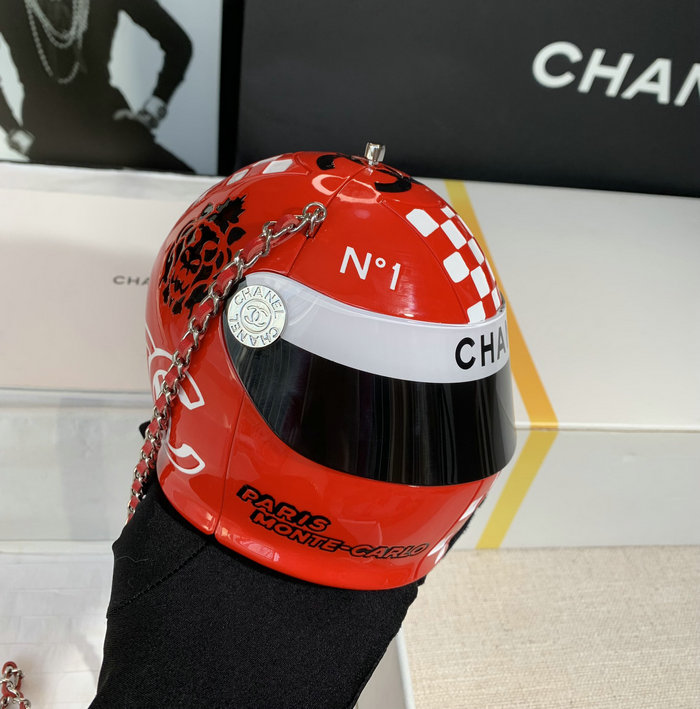 Chanel Helmet Minaudiere Red AS3774