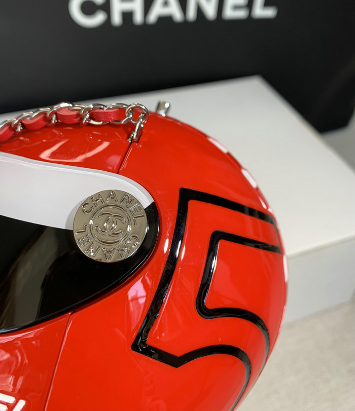 Chanel Helmet Minaudiere Red AS3774