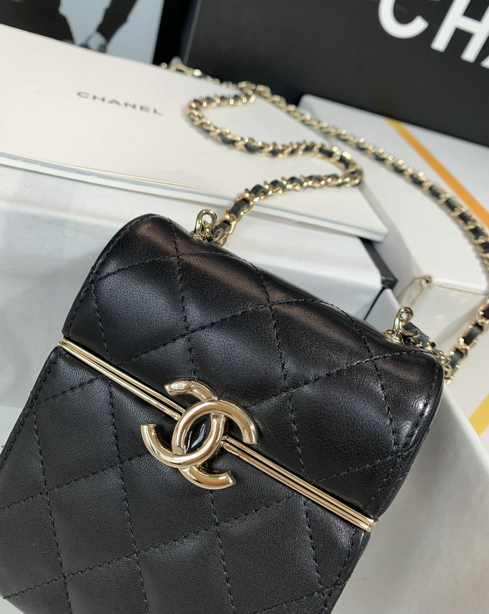 Chanel Small CC Box Bag with Chain Black AS03241