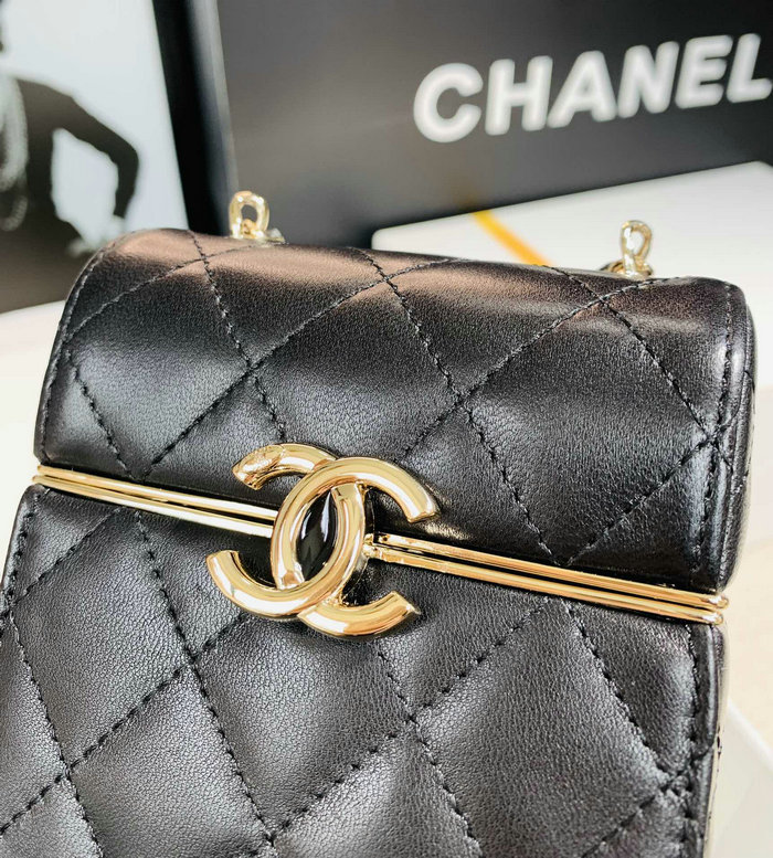 Chanel Small CC Box Bag with Chain Black AS03241