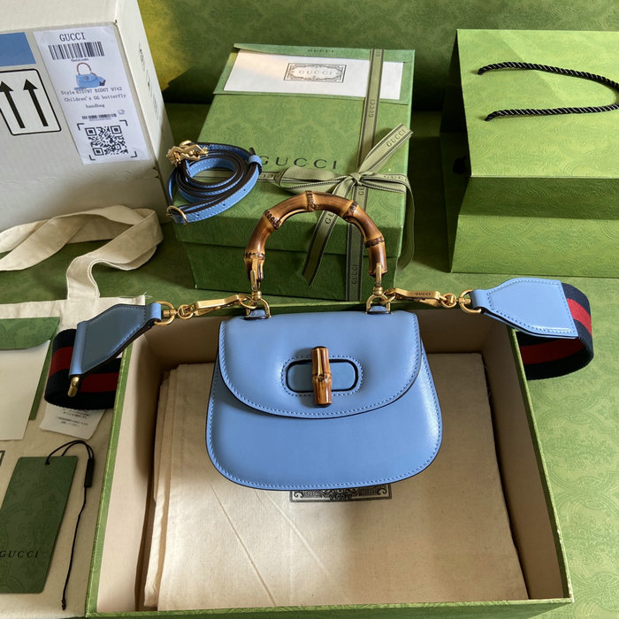 Gucci Bamboo 1947 mini top handle bag Blue 686864