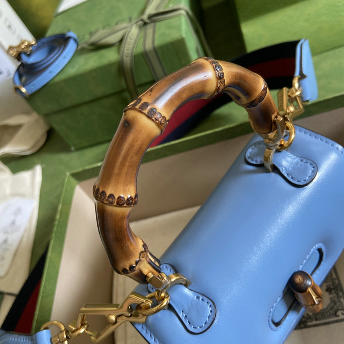 Gucci Bamboo 1947 mini top handle bag Blue 686864