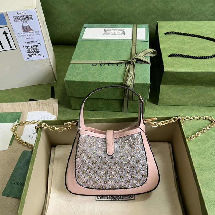 Gucci Jackie 1961 mini crystal GG bag Pink 677027