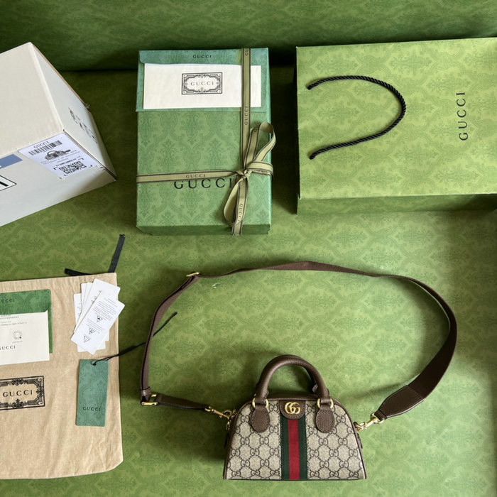 Gucci Ophidia mini GG top handle bag Ebony 724606