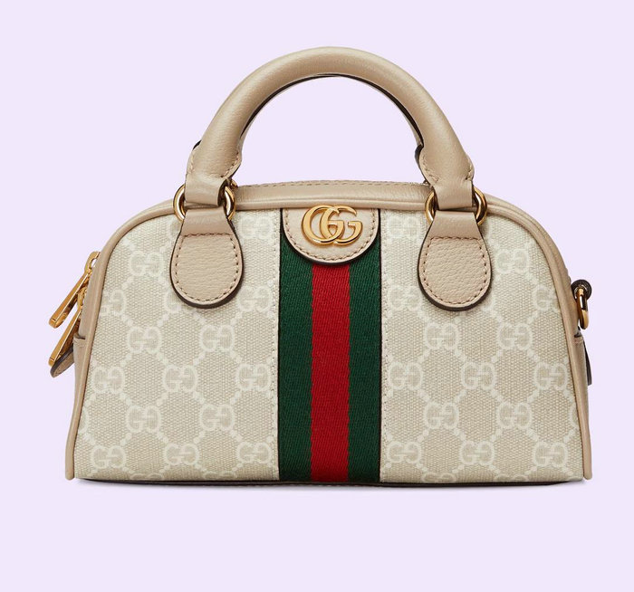 Gucci Ophidia mini GG top handle bag White 724606