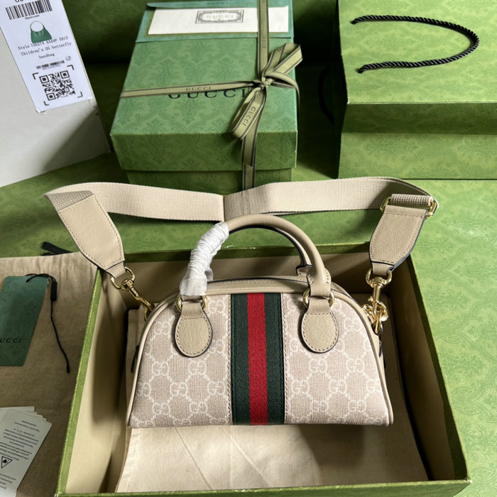 Gucci Ophidia mini GG top handle bag White 724606