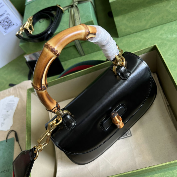 Gucci Small top handle bag with Bamboo Black 675797