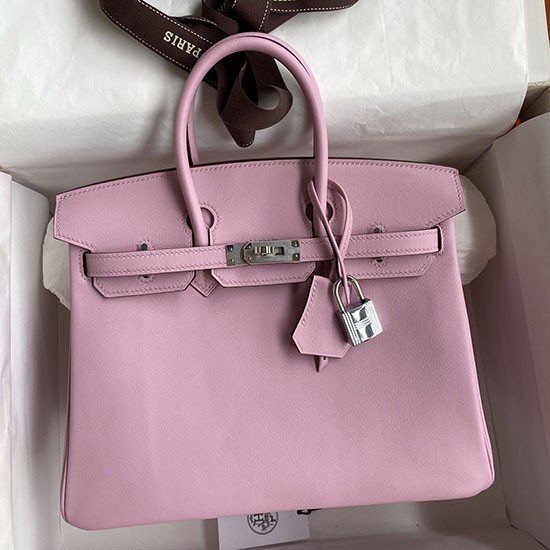 Hermes Swift Leather Birkin Bag Mauve Sylvestre HB30192