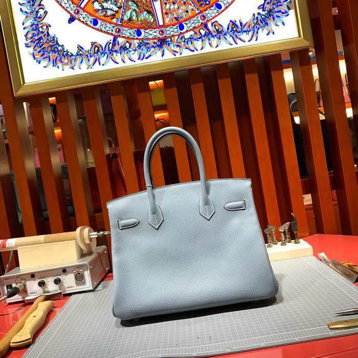 Hermes Togo Leather Birkin Bag Bleu Lin HB30191