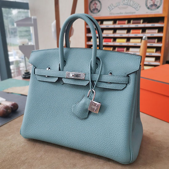 Hermes Togo Leather Birkin Bag Ciel HB30191