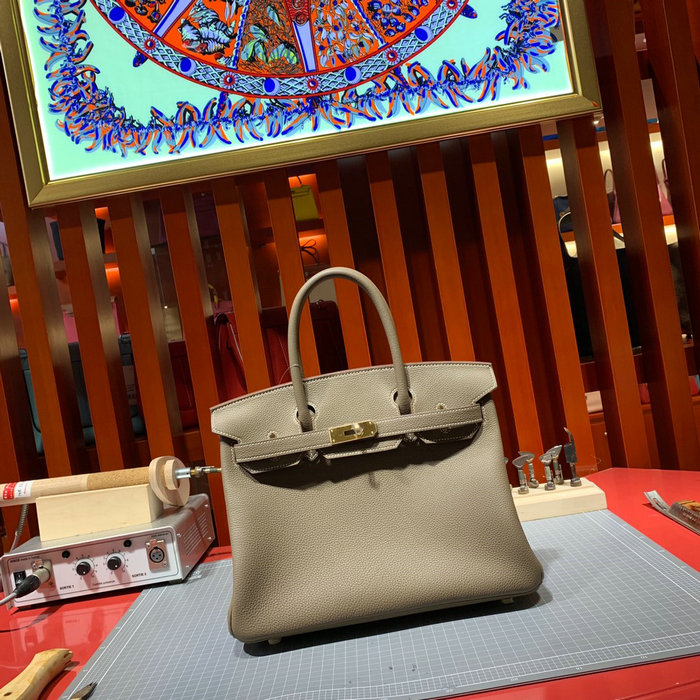 Hermes Togo Leather Birkin Bag Gri Elephant HB30191