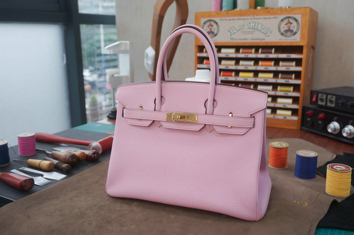 Hermes Togo Leather Birkin Bag Mauve Sylvestre HB30191