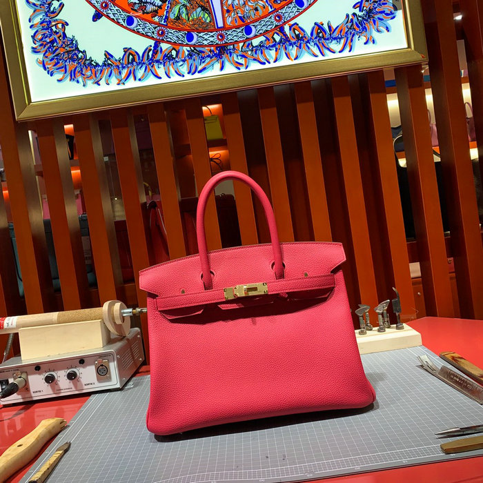 Hermes Togo Leather Birkin Bag Rose Extreme HB30191