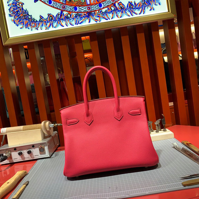 Hermes Togo Leather Birkin Bag Rose Extreme HB30191