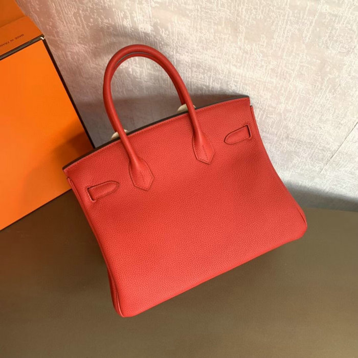 Hermes Togo Leather Birkin Bag Rouge Casaque HB30191