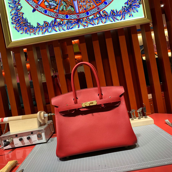 Hermes Togo Leather Birkin Bag Rouge Laque HB30191