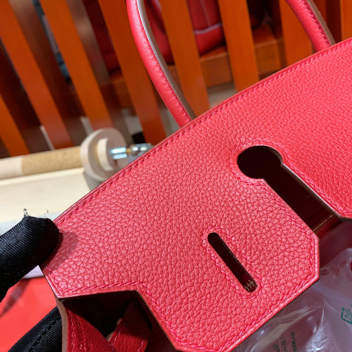 Hermes Togo Leather Birkin Bag Rouge Laque HB30191