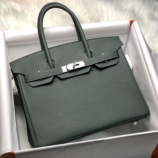 Hermes Togo Leather Birkin Bag Vert Amande HB30191