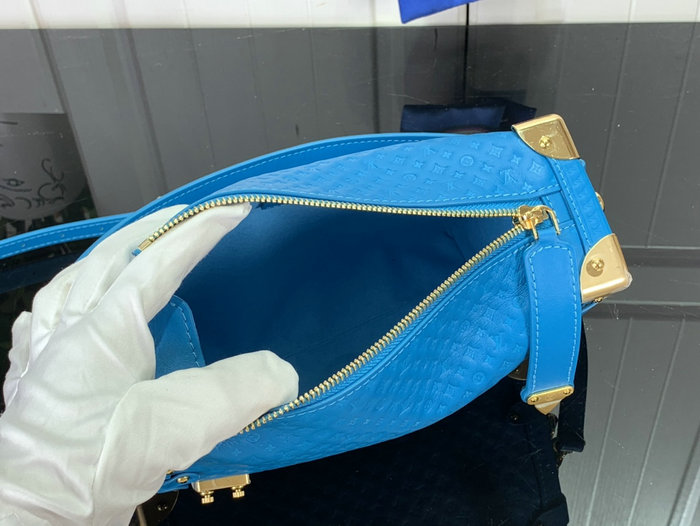 Louis Vuitton Leather Side Trunk Blue M46358