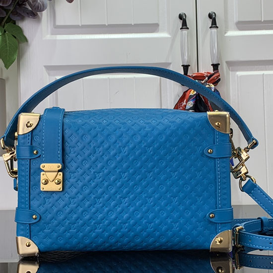 Louis Vuitton Leather Side Trunk Blue M46358