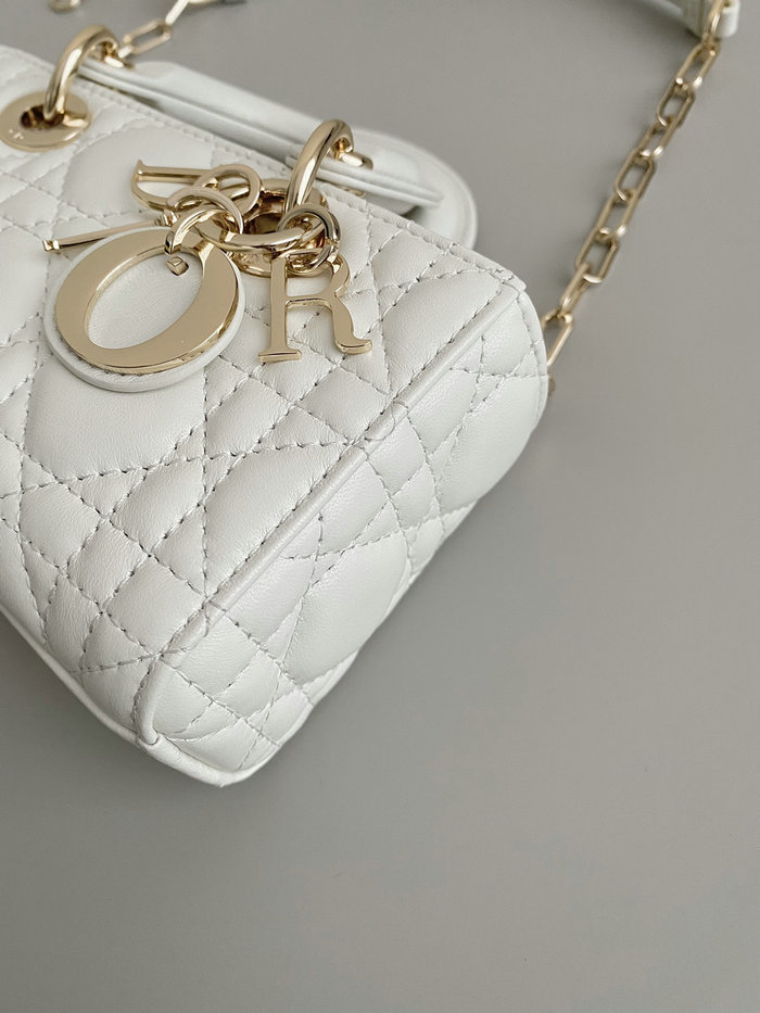 Mini LADY D-JOY BAG White DM3380