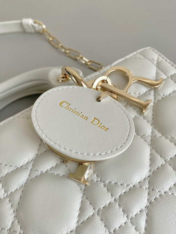 Small LADY D-JOY BAG White D3380