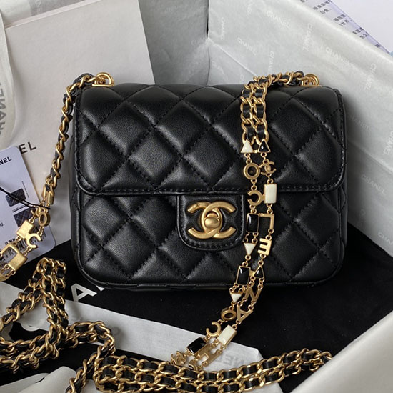 Chanel Lambskin Flap Bag Black AS3442