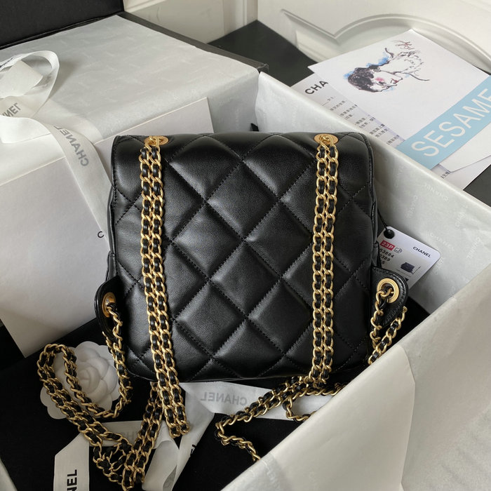 Chanel Lambskin Mini Backpack Black AS3884