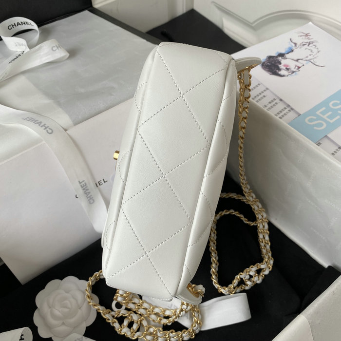 Chanel Lambskin Mini Backpack White AS3884