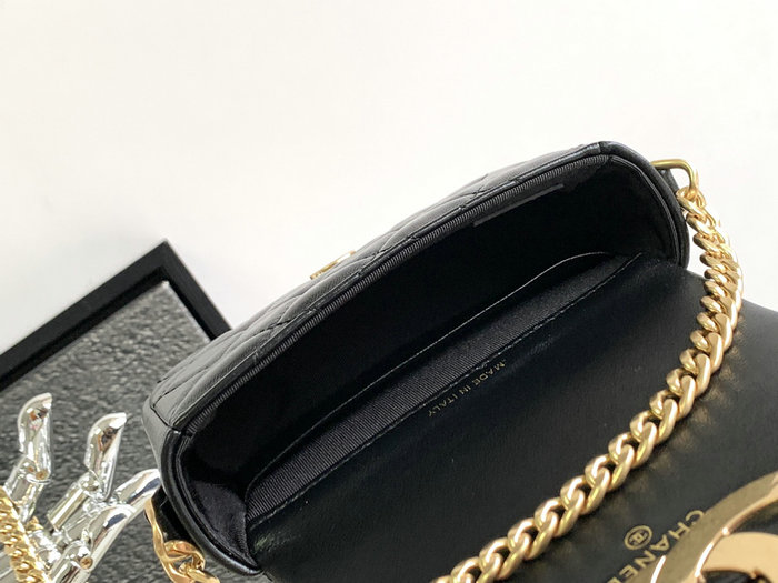 Mini Chanel Lambskin Flap Bag Black AS3854