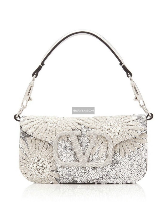 Valentino Garavani Loco Metallic Daisy Small Shoulder Bag V5034