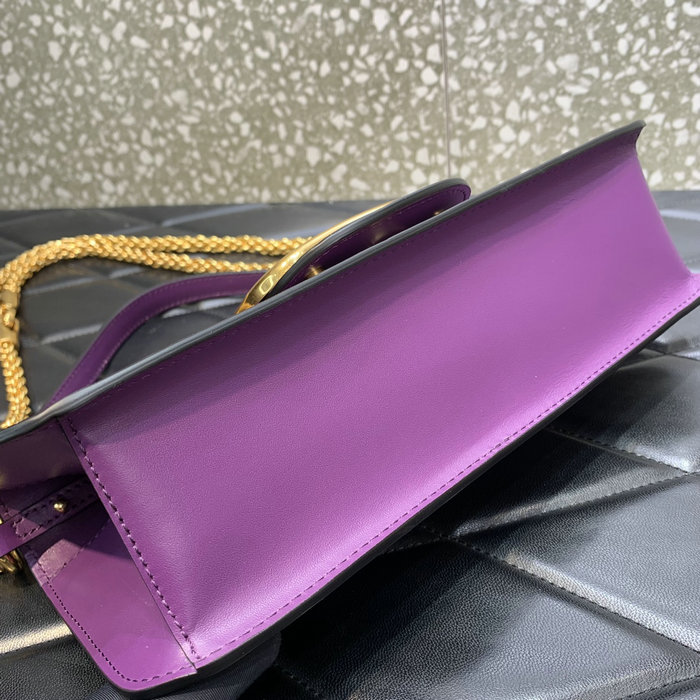 Valentino Loco Calfskin Shoulder Bag Purple V6031