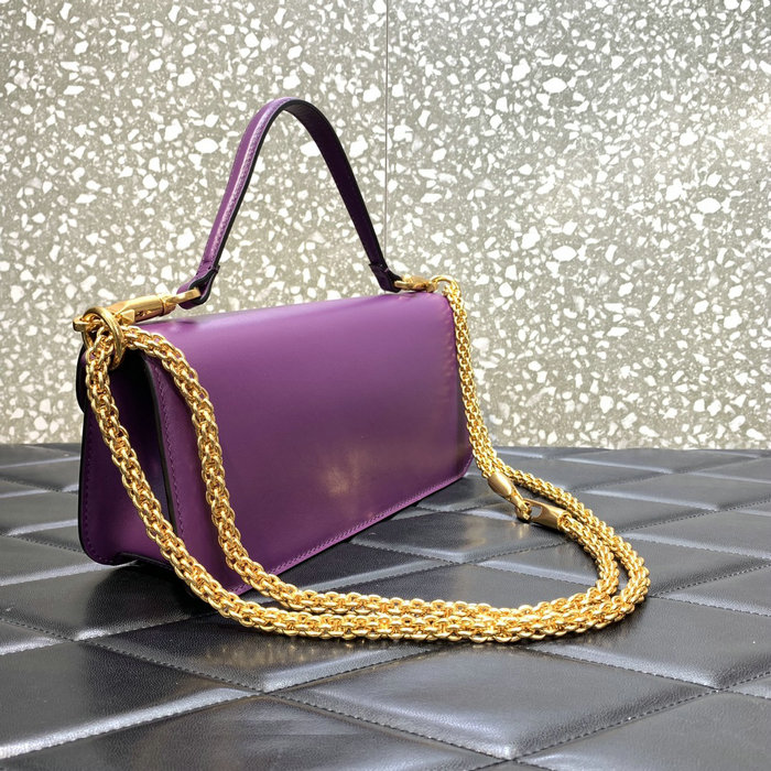 Valentino Loco Calfskin Shoulder Bag Purple V6031