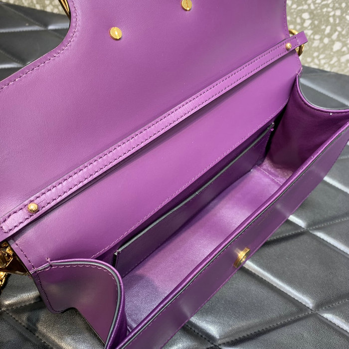 Valentino Loco Calfskin Shoulder Bag Purple V6031