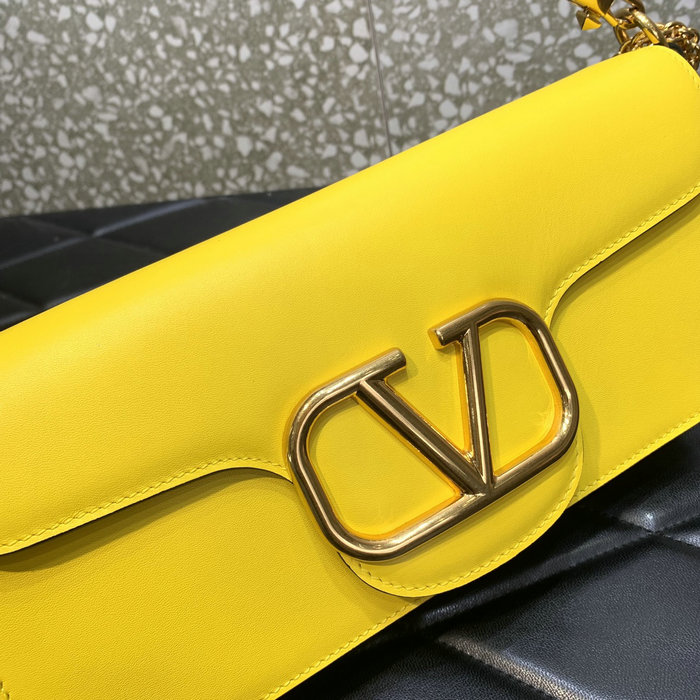 Valentino Loco Calfskin Shoulder Bag Yellow V6031