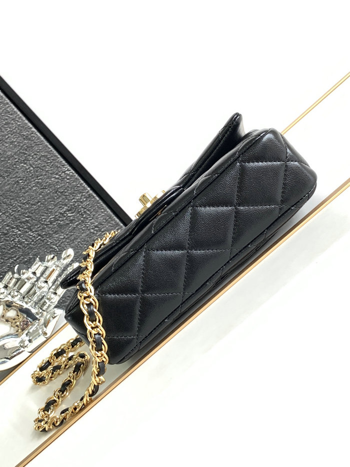 Chanel Lambskin Flap Bag with Top Handle AS2322