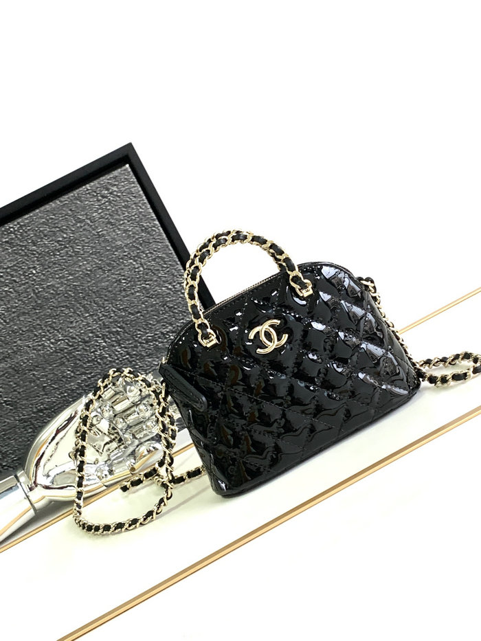 Chanel Patent Calfskin Clutch with Chain Black AP3354