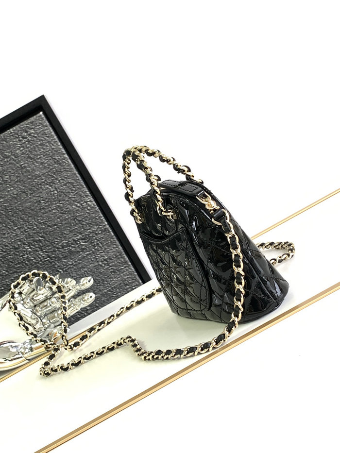 Chanel Patent Calfskin Clutch with Chain Black AP3354