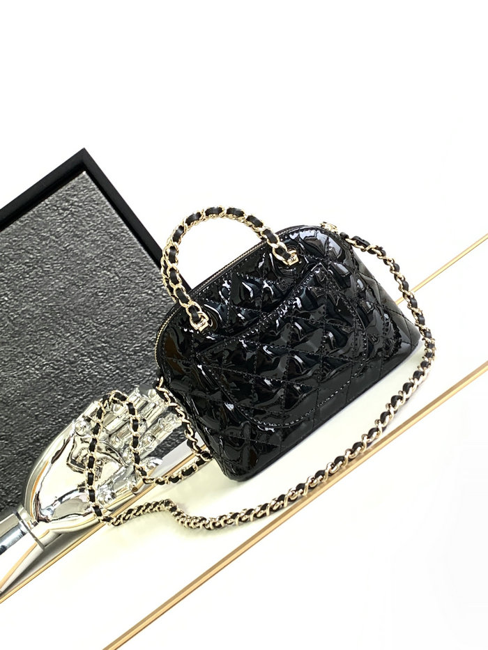 Chanel Patent Calfskin Clutch with Chain Black AP3354