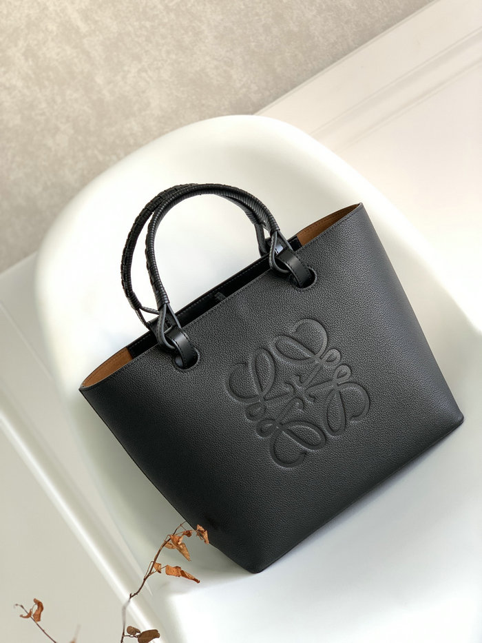 LOEWE Small Anagram Grain Leather Tote bag Black L62186