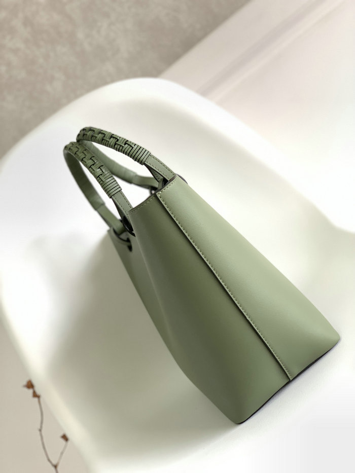 LOEWE Small Anagram Smooth Leather Tote bag Green L62186