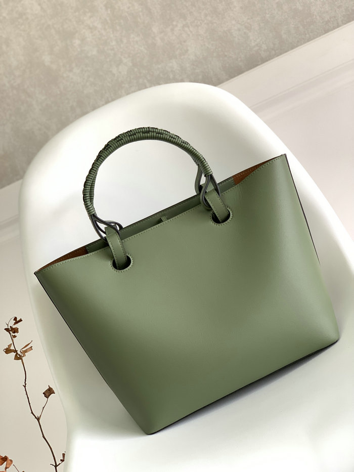 LOEWE Small Anagram Smooth Leather Tote bag Green L62186