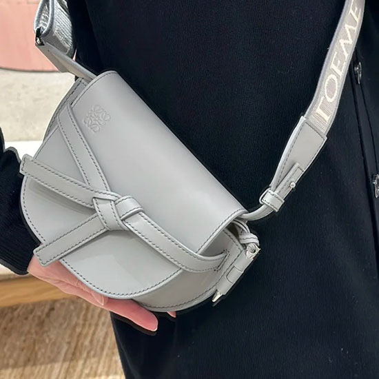 Loewe Gate Lather Shoulder Bag Grey L011821