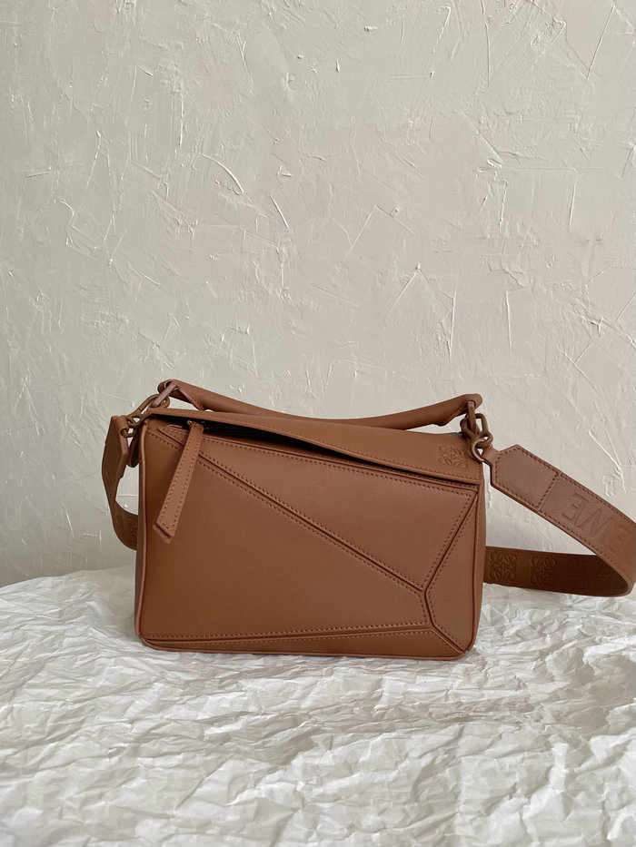 Loewe Small Puzzle Edge Leather Bag Brown L51021