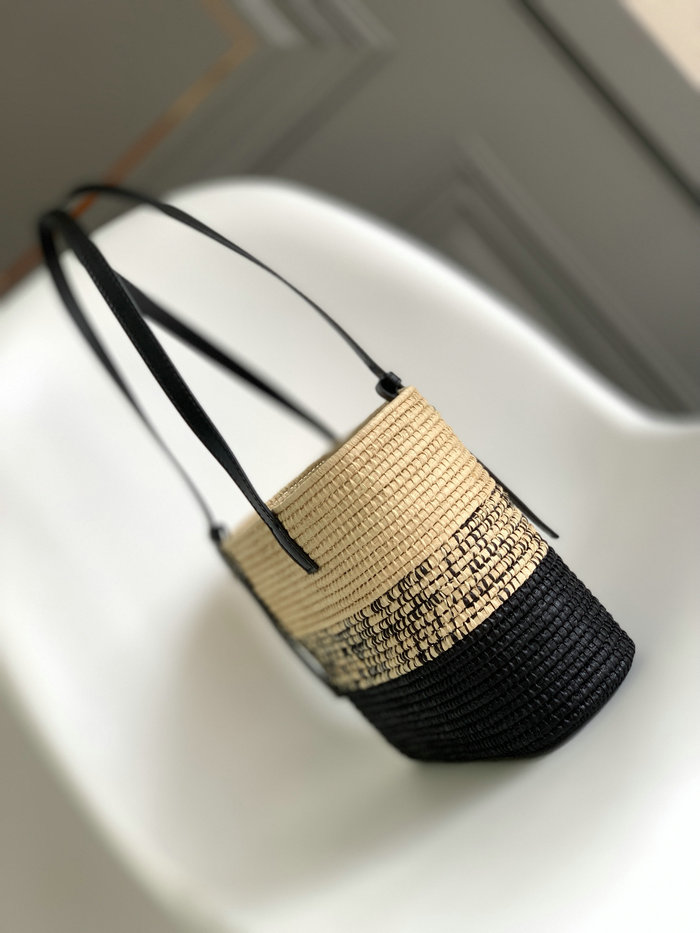 Loewe Small Raffia Basket Bag Black L10112