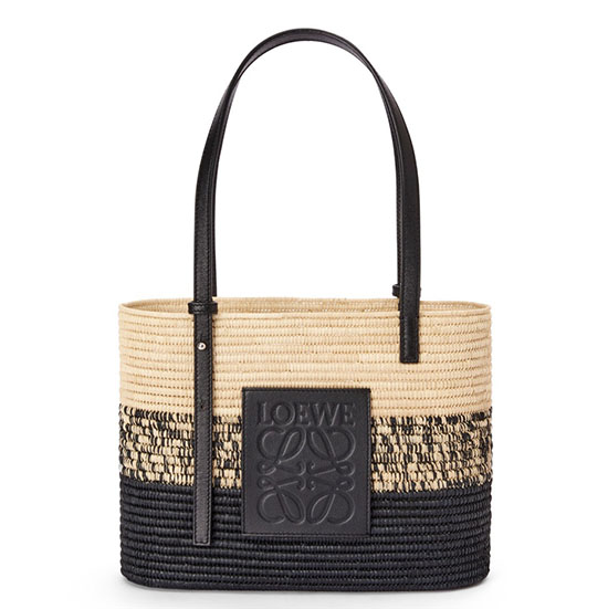 Loewe Small Raffia Basket Bag Black L10112