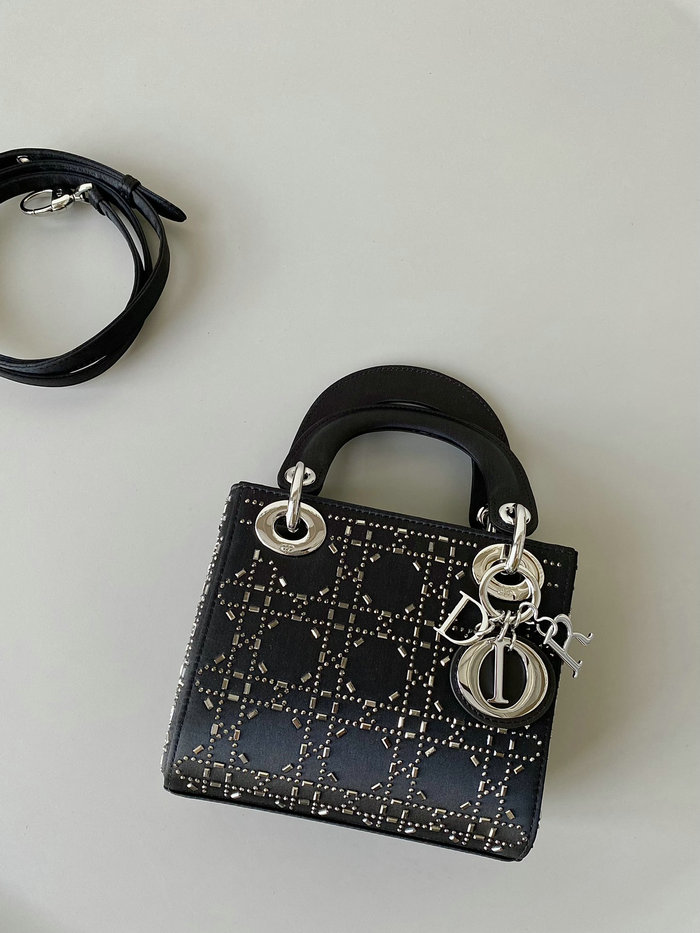 MINI LADY DIOR Satin BAG Black D3330