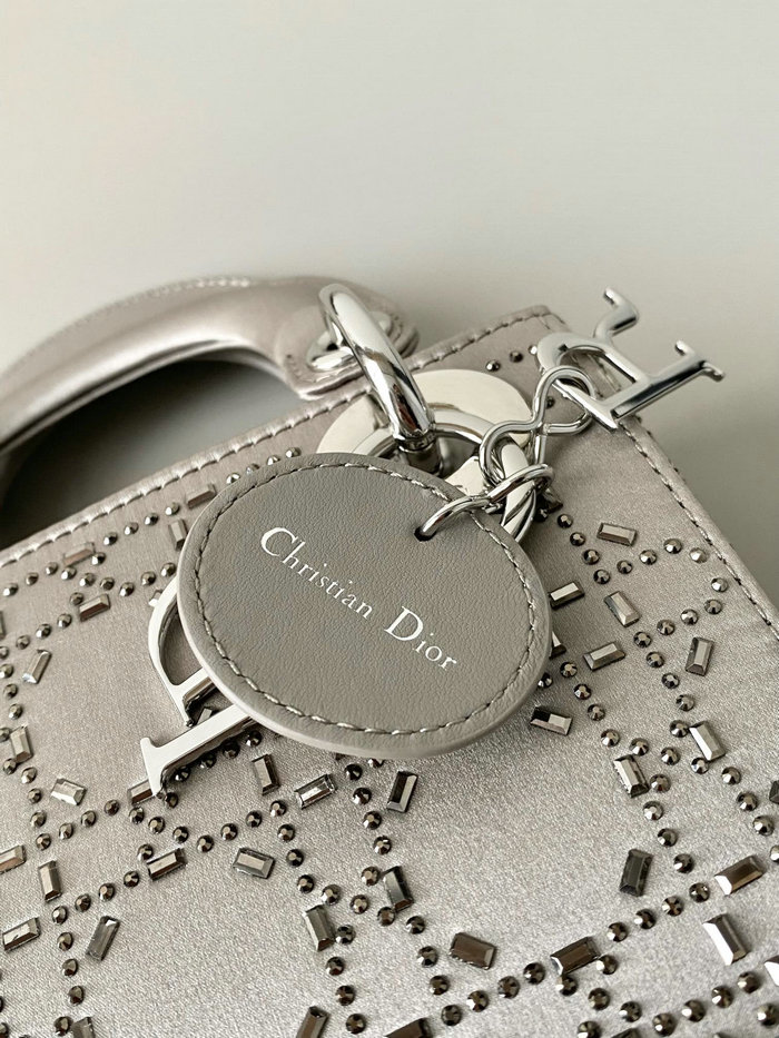 MINI LADY DIOR Satin BAG Grey D3330