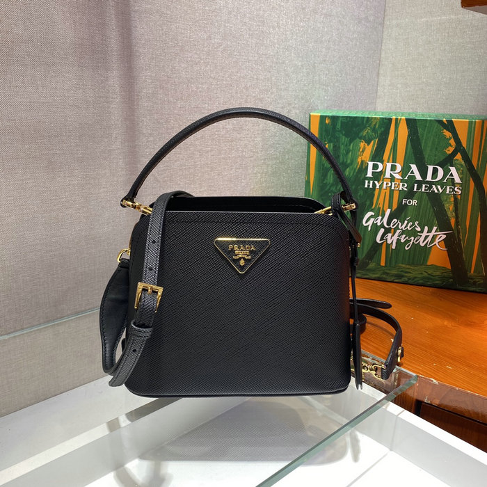 Prada Matinee small Saffiano leather bag Black 1BA286