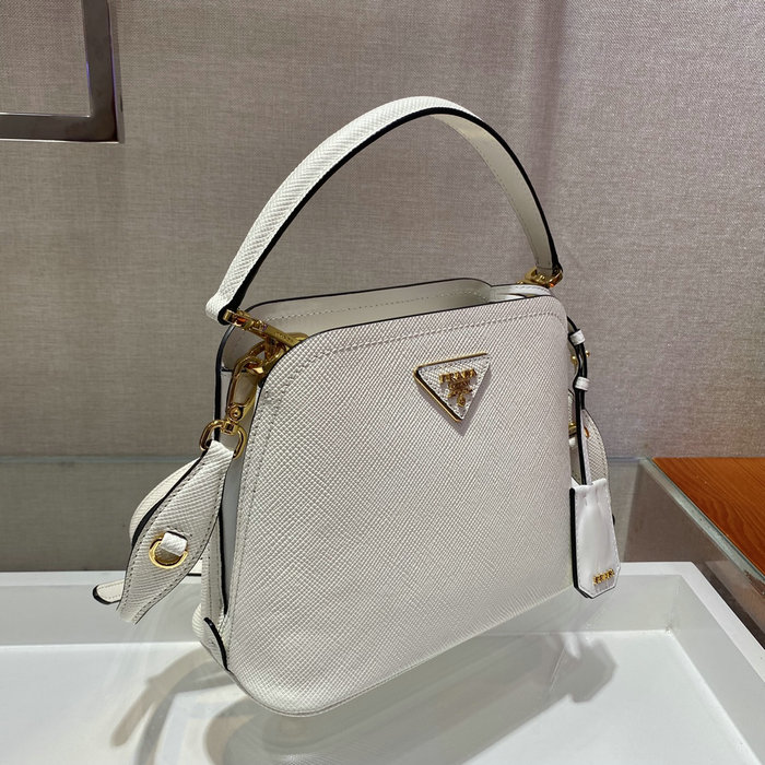 Prada Matinee small Saffiano leather bag White 1BA286